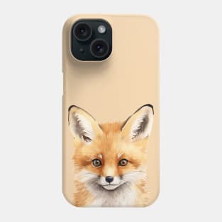 portrait of a cute fox watercolor Phone Case