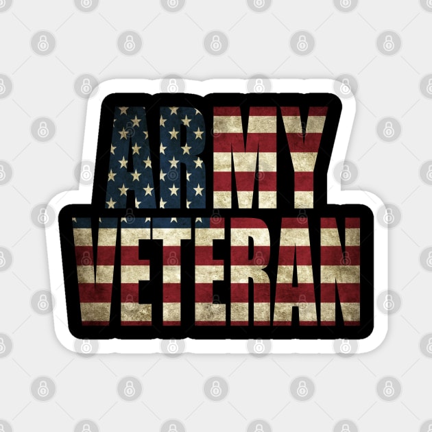 Army Veteran US American Flag Magnet by Dirty Custard Designs 