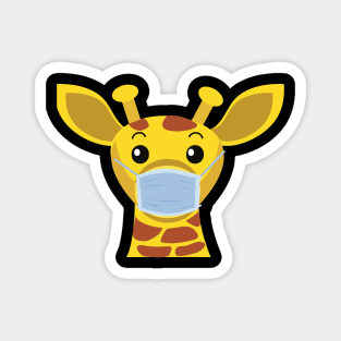 Stay Safe Giraffe wearing mask Magnet