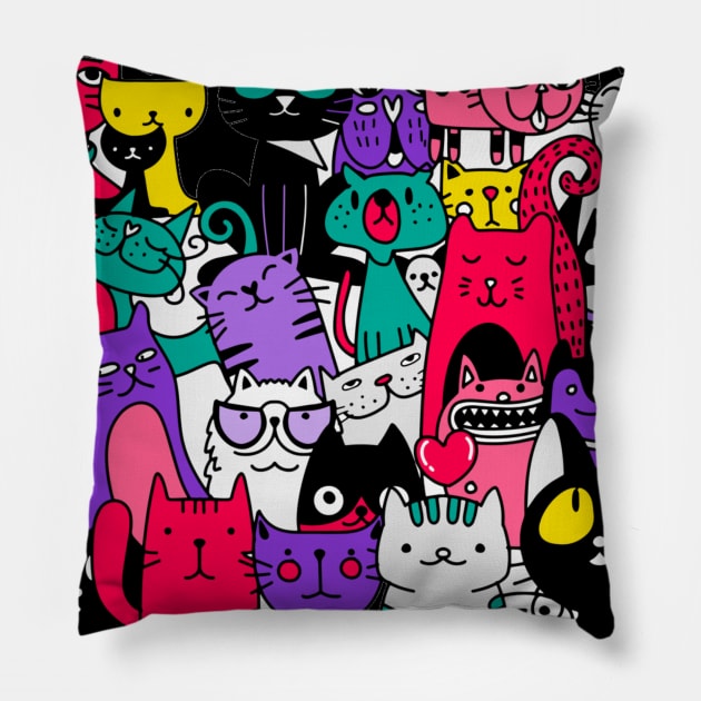 Just Cats Pillow by Red Rov