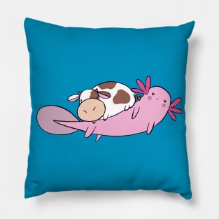Little Cow Big Axolotl Pillow