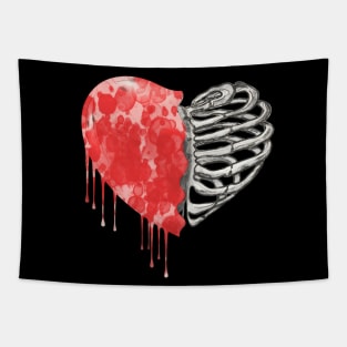 Broken heart, watercolor design, heart disease awareness Tapestry