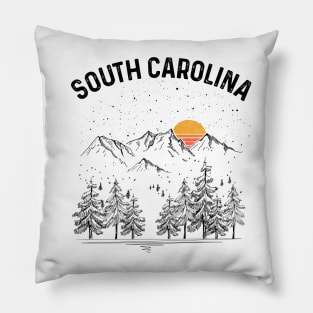 South Carolina State Vintage Retro Pillow