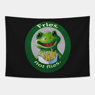 Vegetarian Frog Fries not Flies Tapestry