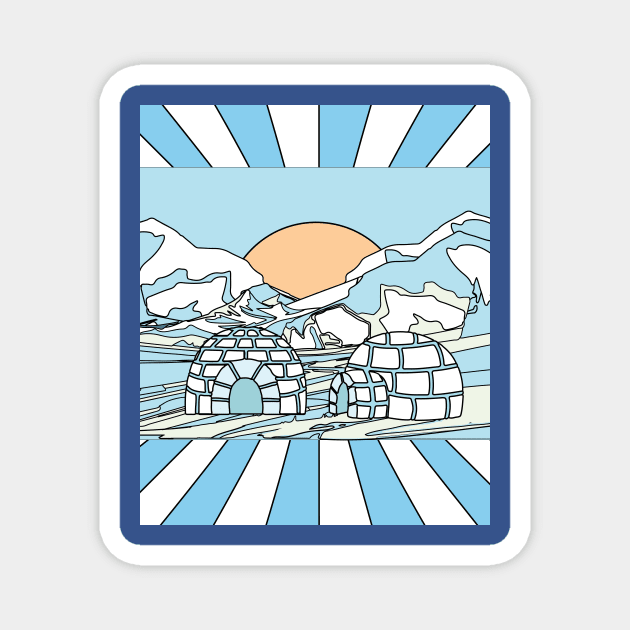Igloo snow and ice landscape Magnet by flofin