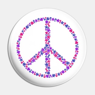 Floral Peace Sign - Discreet Bi Pride Pin