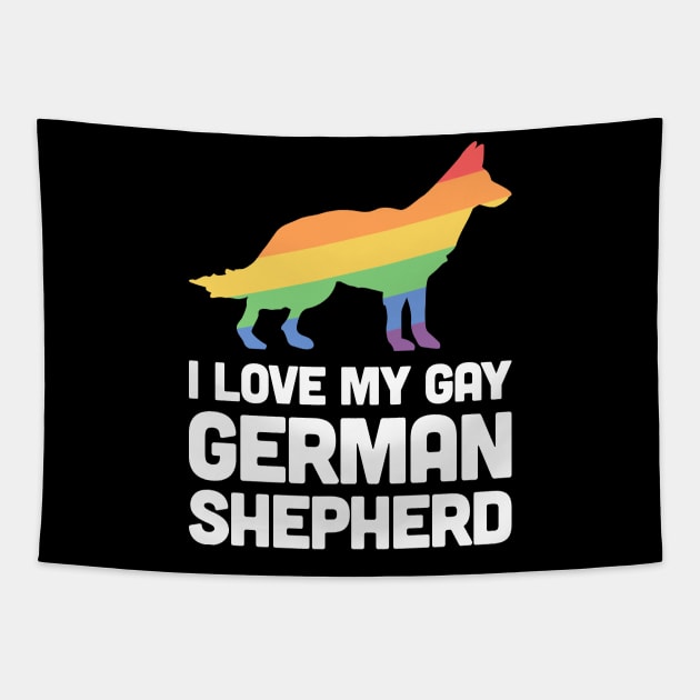 German Shepherd - Funny Gay Dog LGBT Pride Tapestry by MeatMan