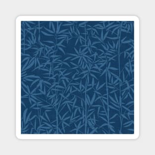 Garden with Bamboo / Minimalist Plants in Moody Blue Shades Magnet