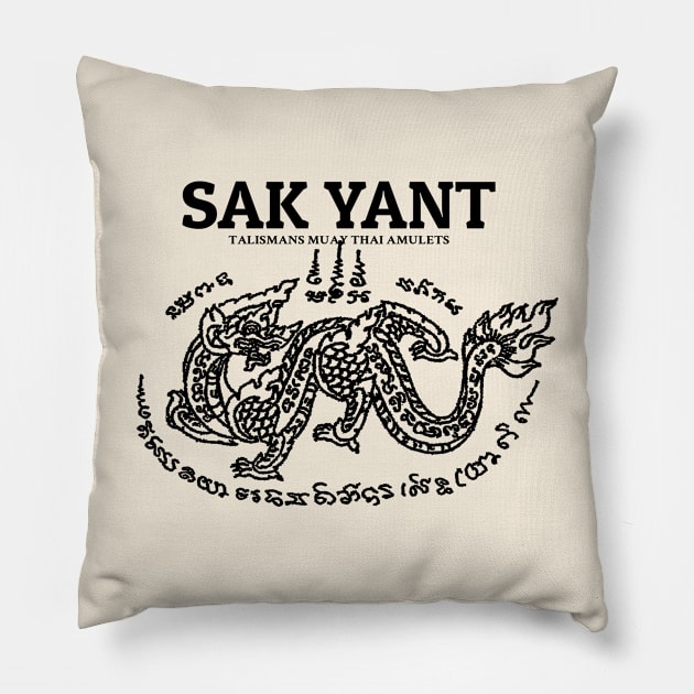 Muay Thai Tattoo Dragon Pillow by KewaleeTee