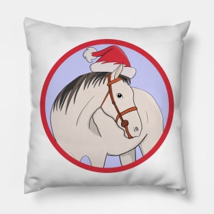 Merry Christmas Horse Pillow