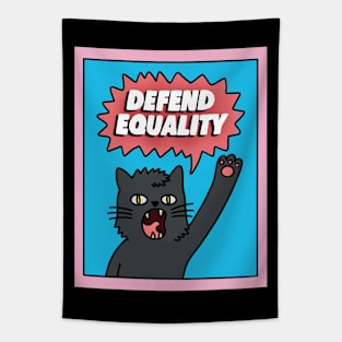 Defend Equality Empowerment Cat Tapestry