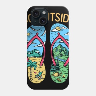 Funny Camping Graphic Go Outside Flip Flops Camper Phone Case