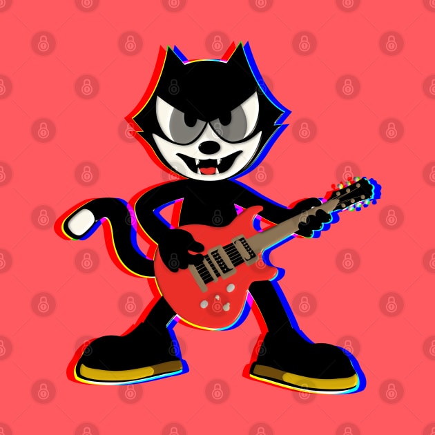 Felix the Cat in Retro Glitch Style - Nostalgic Cartoon Art by Mr.FansArt