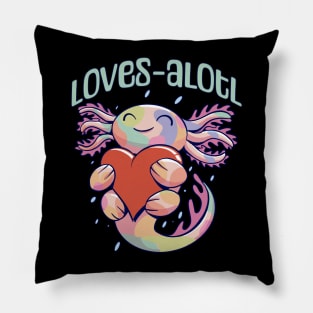Romantic Loves-alotl happy axolotl design Pillow