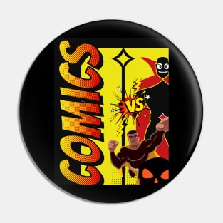 Comic Superguy with BAD GUY Pin