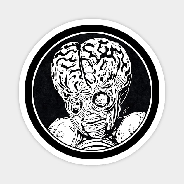 METALUNA MUTANT (Circle Black and White) Magnet by Famous Weirdos