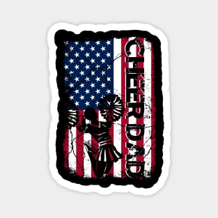 Cheer Dad Vintage American Flag Father Cheerleader Magnet