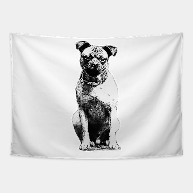 Dog sitting Tapestry by Marccelus