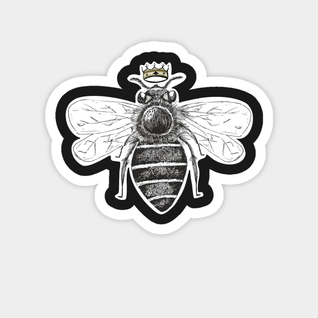 Queen Bee sticker-Minimalistic designs-Insect stickers- Cute Insects-Cute Stickers Magnet by Richardsonh25