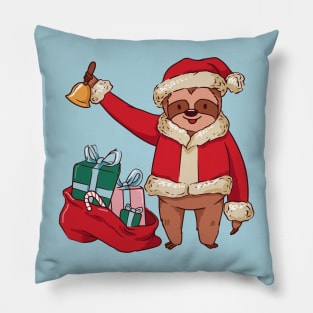 Merry Slothmas // Funny Christmas Santa Sloth Pillow