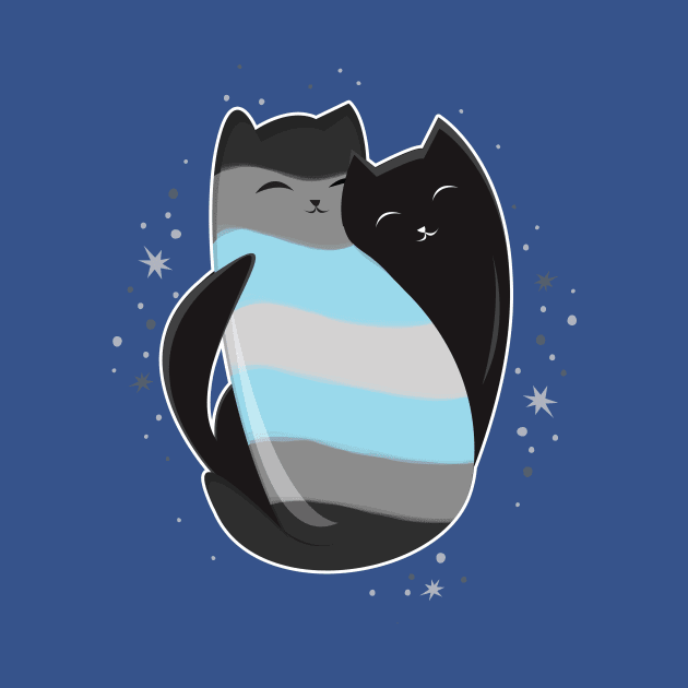 Demiboy Cat LGBT Pride Flag by Psitta