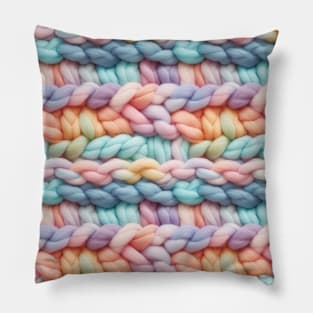 Pastel Knit Waves Pillow