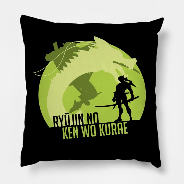 Overwatch - Genji - Dragonblade Pillow by alcateiaart