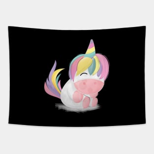 Cute Unicorn Watercolor Illustration Tapestry