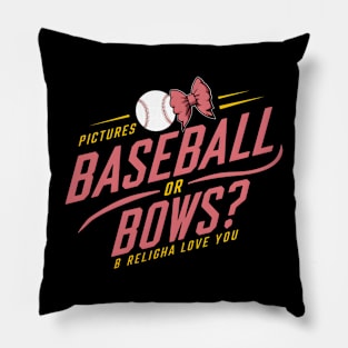 Baseball or Bows Gender Reveal - Unique Graphic Pillow