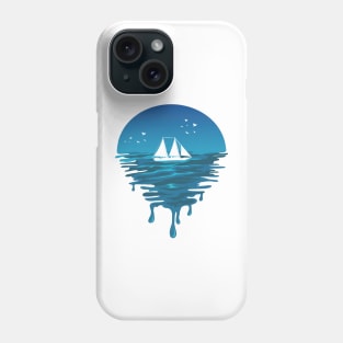 Sailboat in Melted Ocean Phone Case