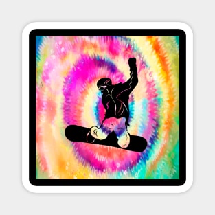 Tie dye snowboarder Magnet