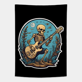 Guitar Player Skeleton Tapestry