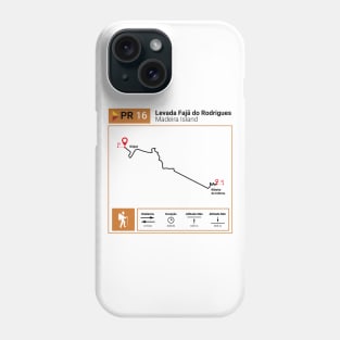 Madeira Island PR16 LEVADA FAJÃ DO RODRIGUES trail map Phone Case