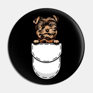 Funny Yorkshire Pocket Dog Pin