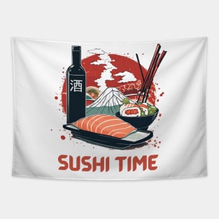 Sushi Time! - Men's and Women's Japanese Sushi and Sake Tapestry