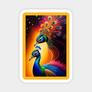 Peacock art Magnet