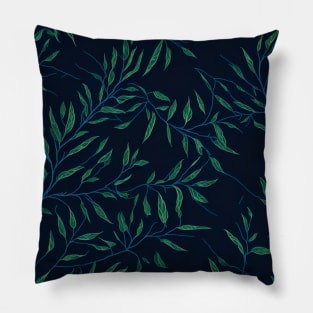 green leaves pattern Pillow