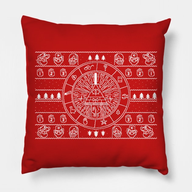 Gravity Falls Festive Sweater Pillow by BOOII