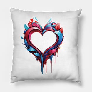 heart desing for tshirt with bloody heart gift Pillow