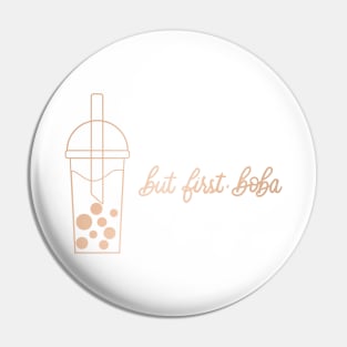 But First, Boba in Rose Gold Pin