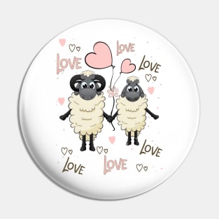 Valentines Sheep - Happy Valentine's day Pin