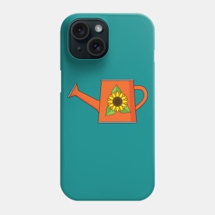 Orange Watering Can with Sunflower Phone Case