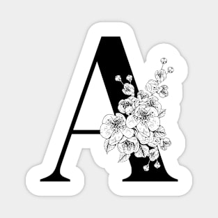 A alphabet Botanical cherry blossom sakura flowers Magnet