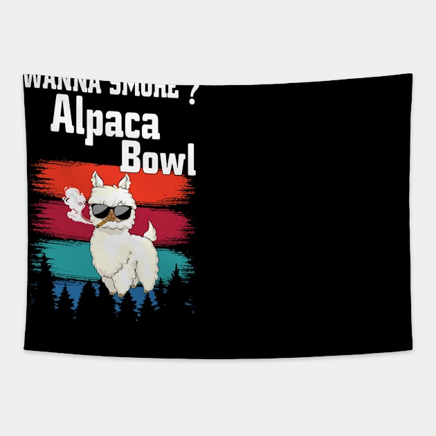 wanna smoke alpaca bowl Tapestry by Riyadkhandaker