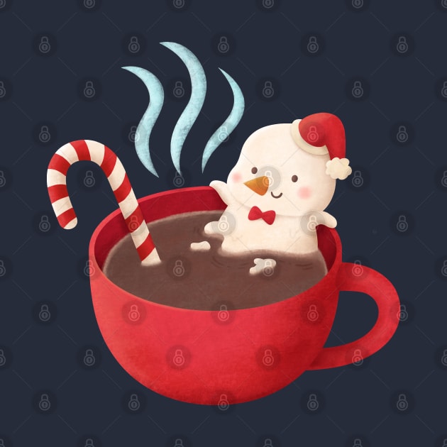 Cute Melting Snowman in Hot Chocolate by rustydoodle