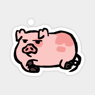 Cute Piggy Cartoon Not Amused Magnet