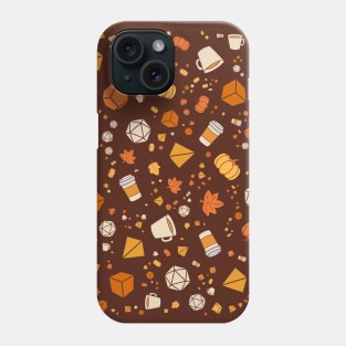 Pumpkin Dice and Dice Tabletop RPG Pattern Phone Case