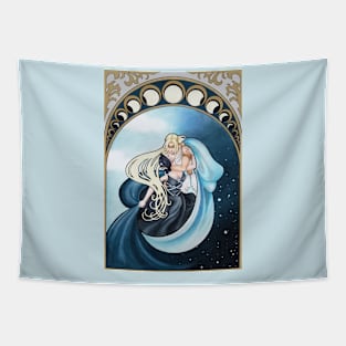 Eclipse - Art Nouveau day/night mythological romance Tapestry