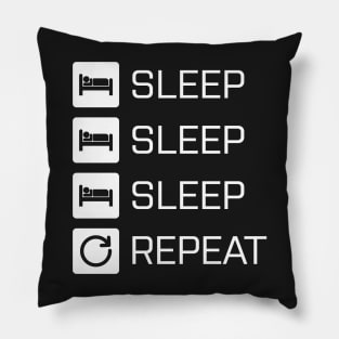 Sleep Sleep Sleep Repeat - white Pillow