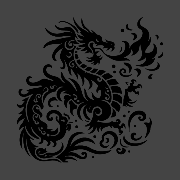 Mystical Dragon Tribal Art Inspired Design by NedisDesign